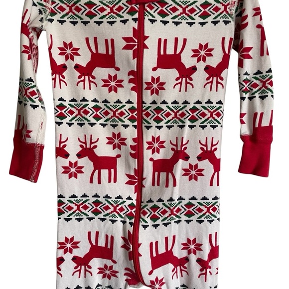 Hanna Andersson Red and White Reindeer Pajamas 85 cm US Size 2 Unisex - Picture 5 of 15